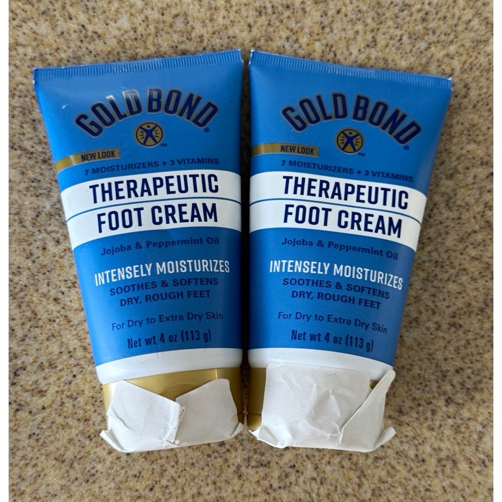 Gold Bond Therapeutic Foot Cream Jojoba & Peppermint, 4 oz, 2 Pack